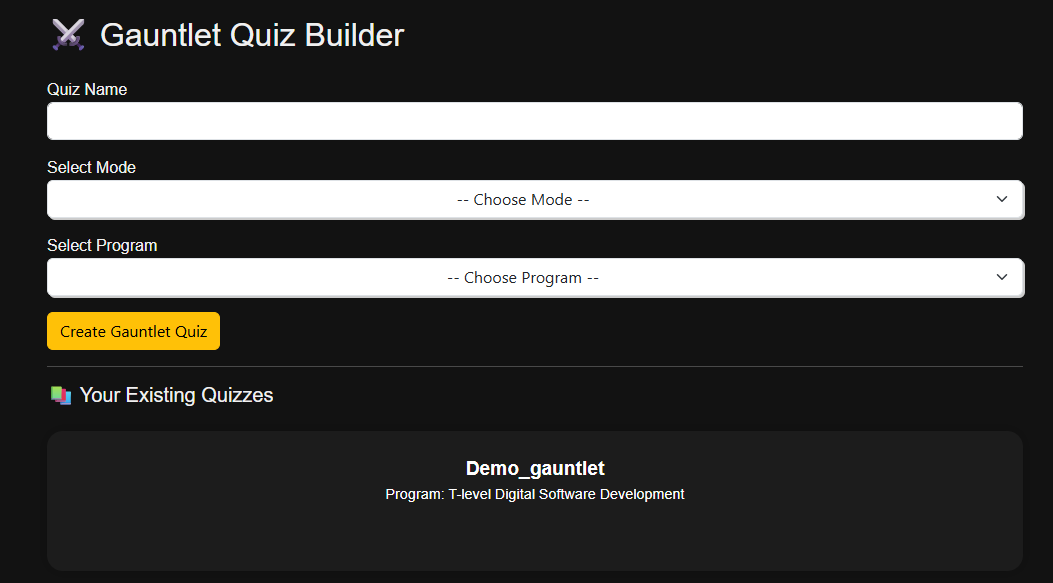 Gauntlet Builder