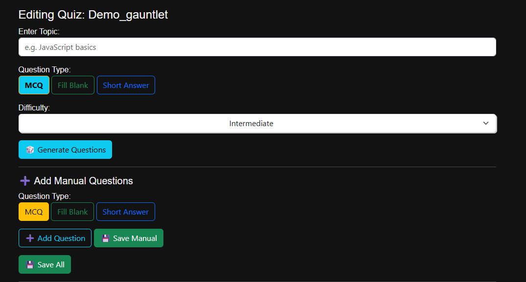Gauntlet Questions