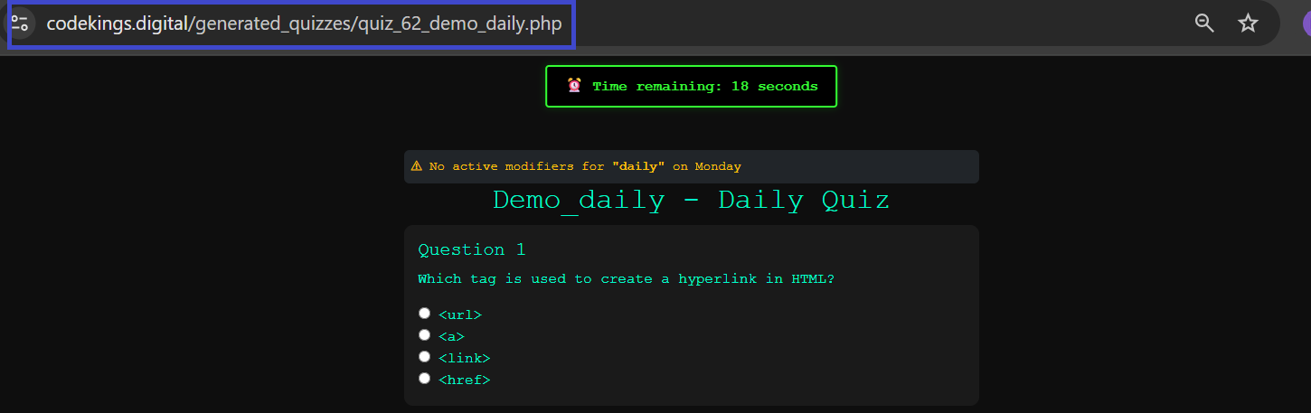 Preview quiz step